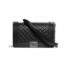 BOY CHANEL Silver And Black hardware