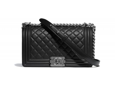 BOY CHANEL Silver And Black hardware